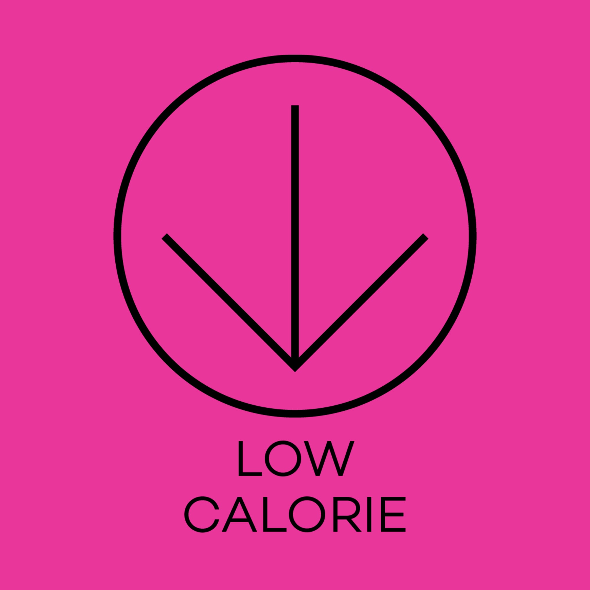 Low calorie symbol on a pink background