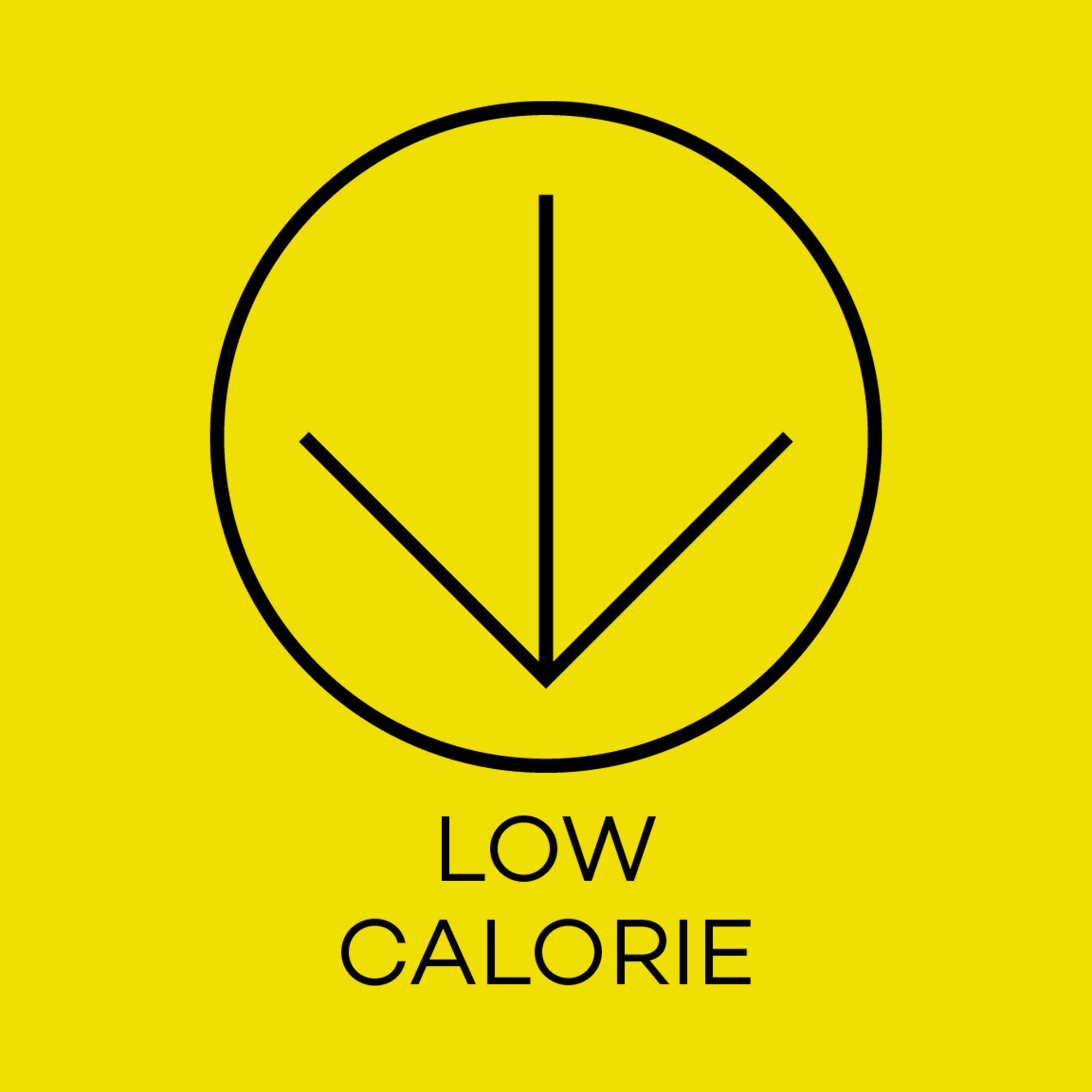 Low calorie symbol on a yellow background