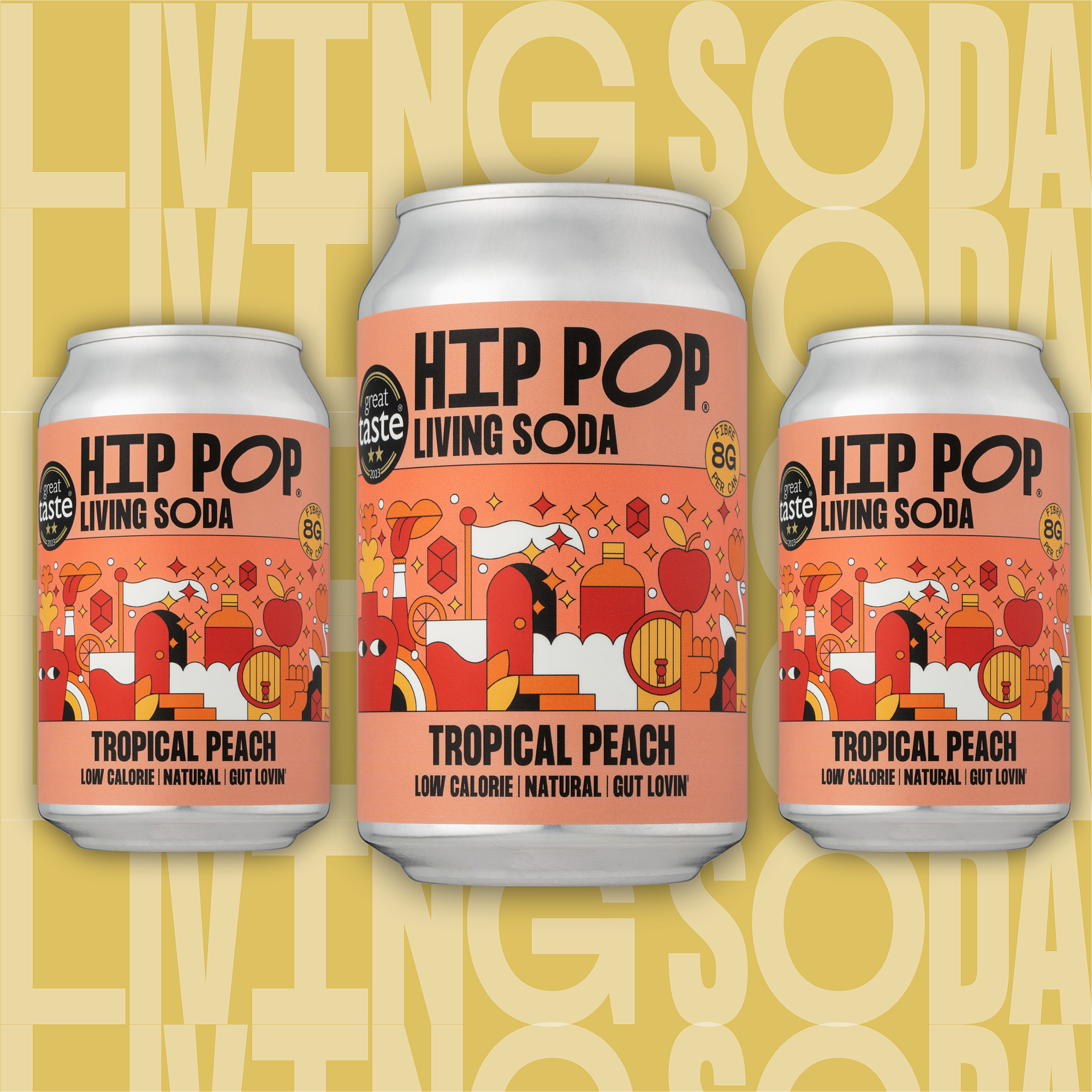 BUNDLE - Living Soda- Tropical Peach - 1 can (330ml)