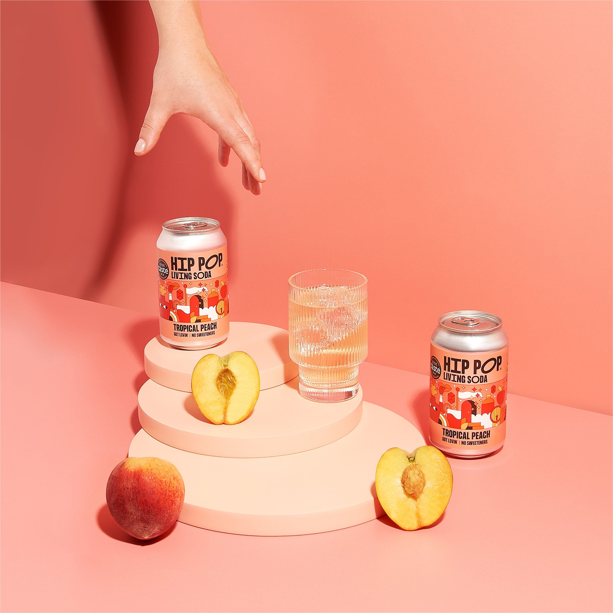 Living Soda - Tropical Peach Flavour - 330ml Cans