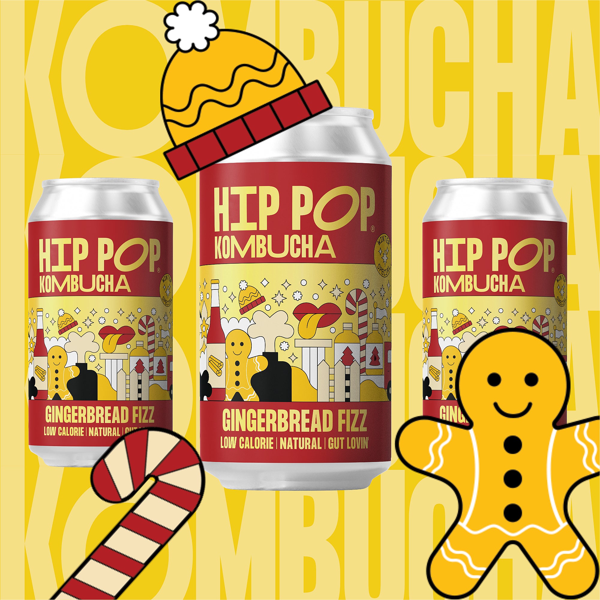 Winter Special Kombucha - Gingerbread Fizz - 330ml Cans