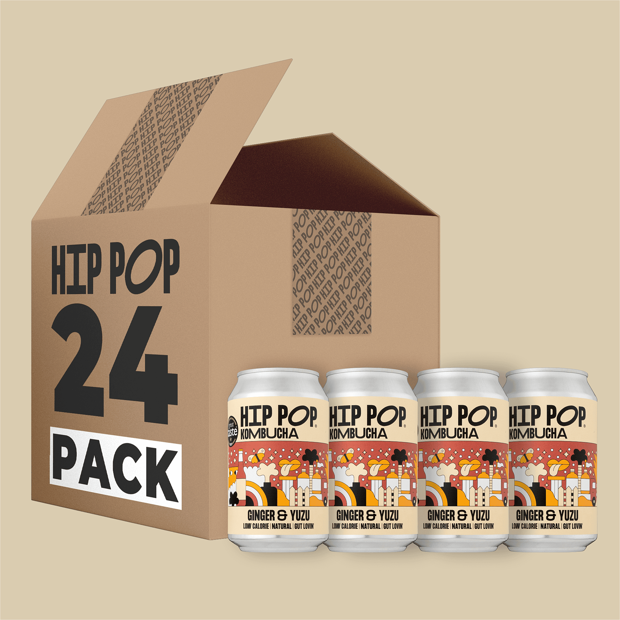 Kombucha - Ginger Yuzu Flavour - 330ml Cans
