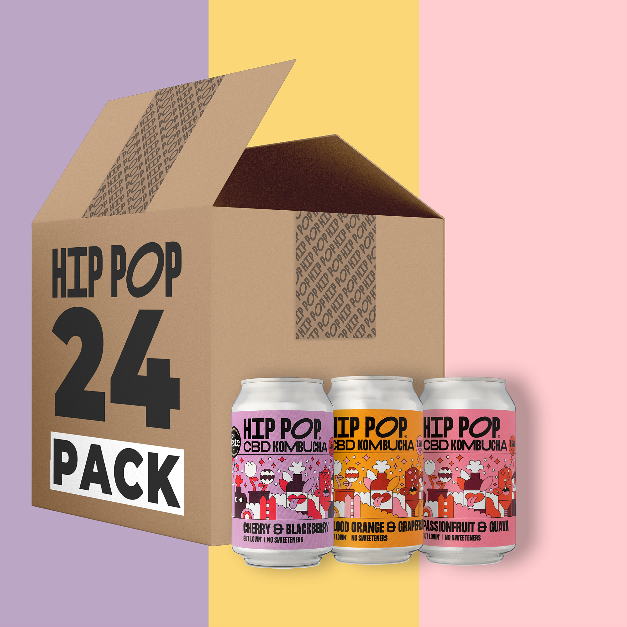 CBD Kombucha Mixed Case - 330ml Cans