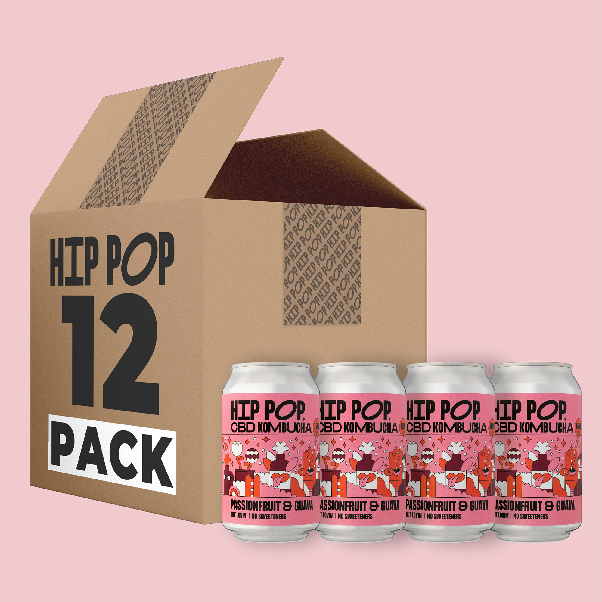 CBD Kombucha - Passionfruit & Guava Flavour - 330ml Cans