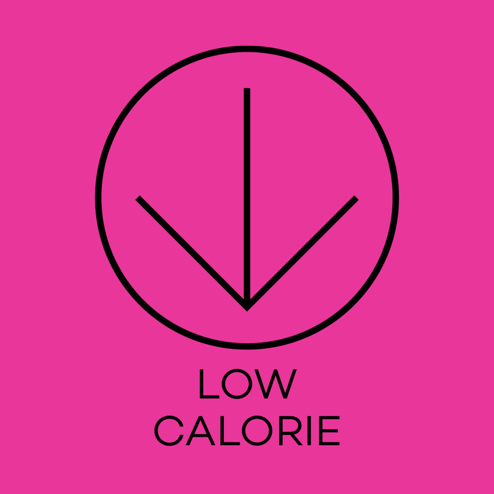 Low calorie symbol on a pink background