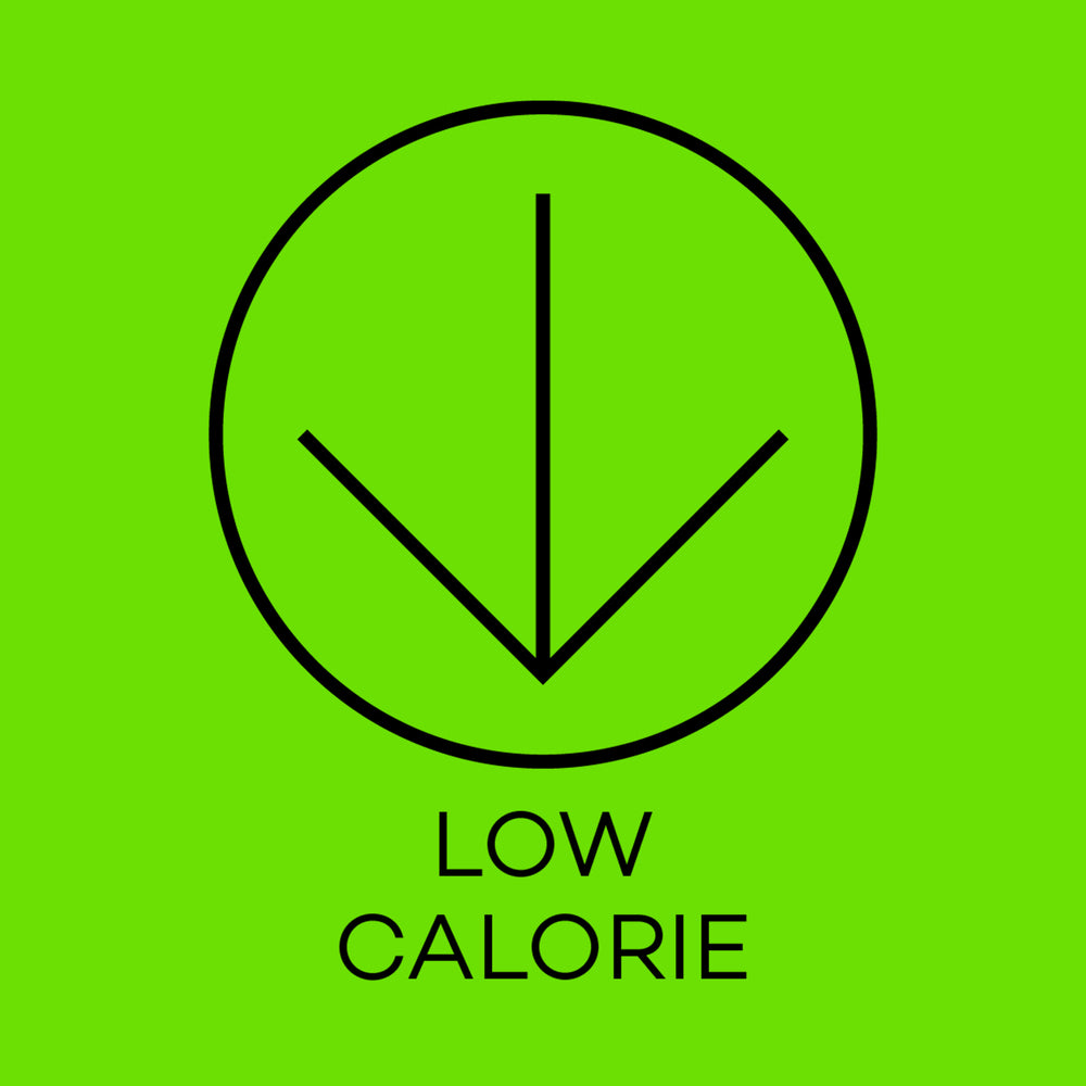 Low calorie symbol on a green background