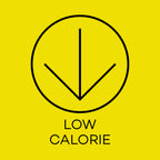 Low calorie symbol on a yellow background