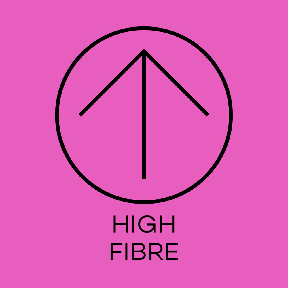 High fibre symbol on a pink background