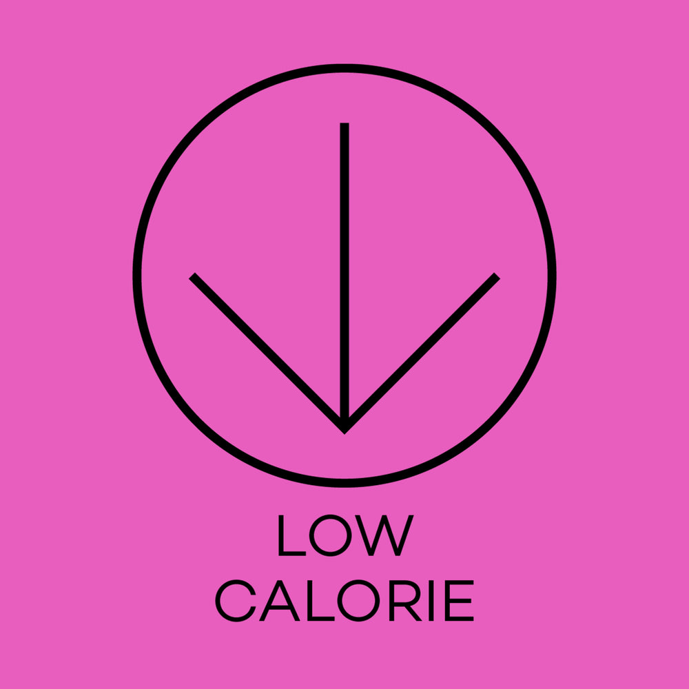 Low calorie symbol on a pink background