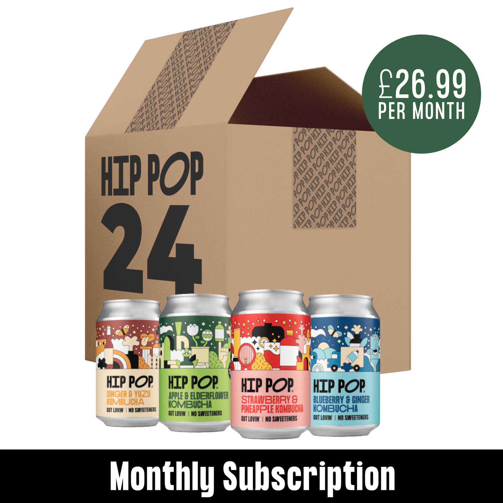 Kombucha Subscription: Monthly (24-Cans) 10% Savings