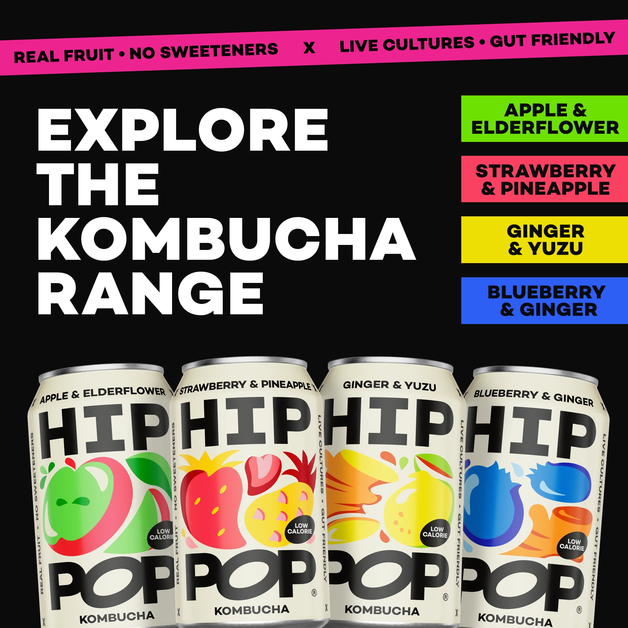 Kombucha - Strawberry Pineapple Flavour - 330ml Cans