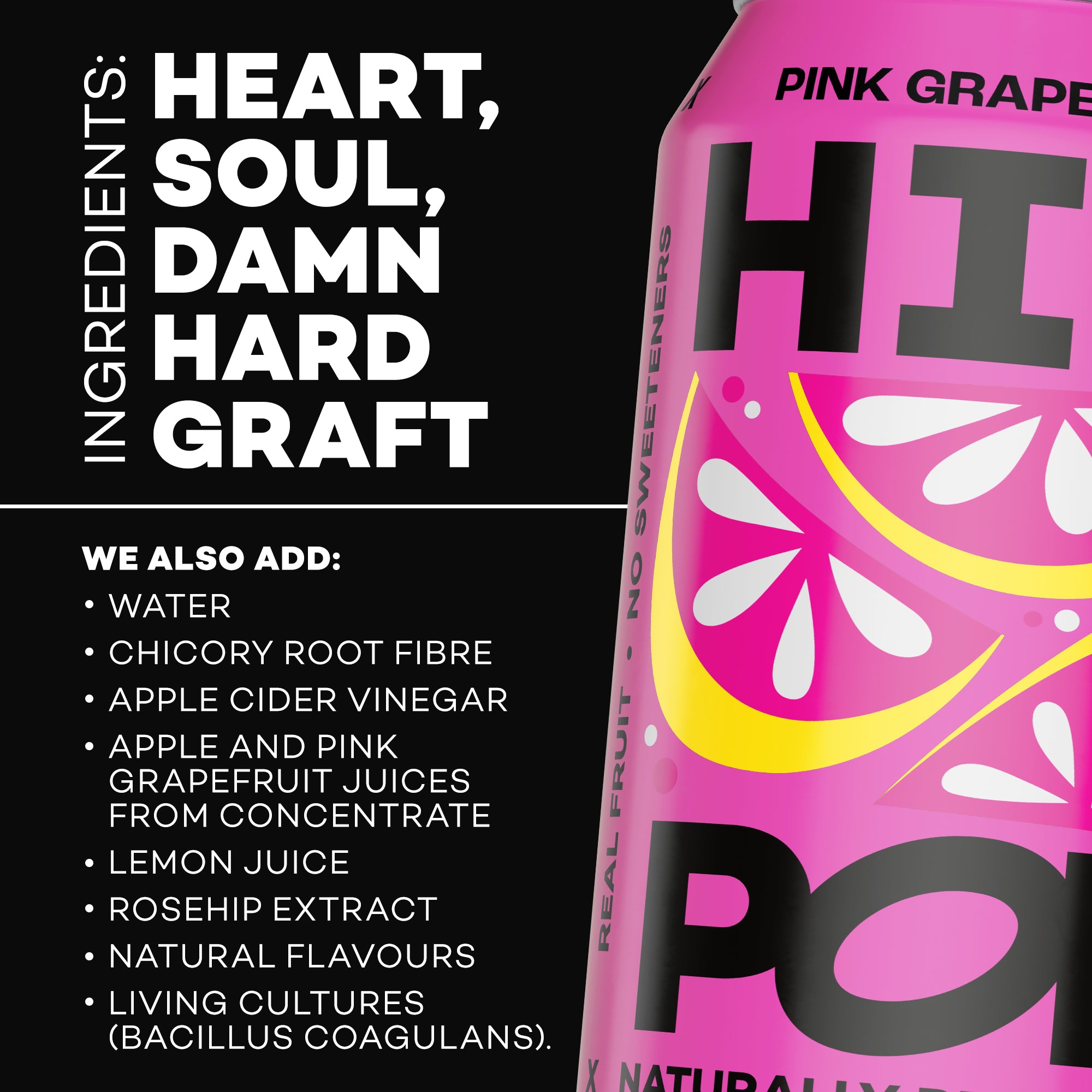 Soda - Pink Grapefruit Flavour - 330ml Cans